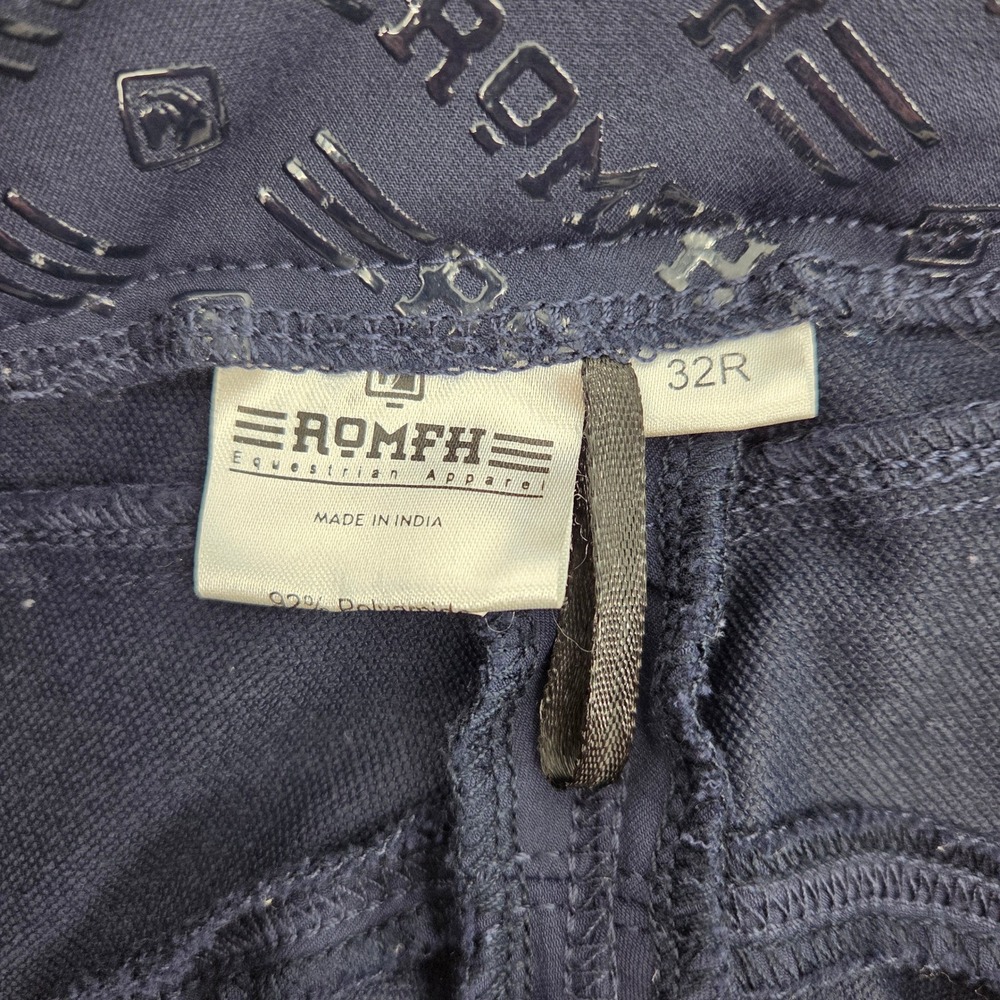 Romfh Sarafina Knee Grip Breeches 32R Navy Blue Equestrian Activewear - Picture 4 of 10